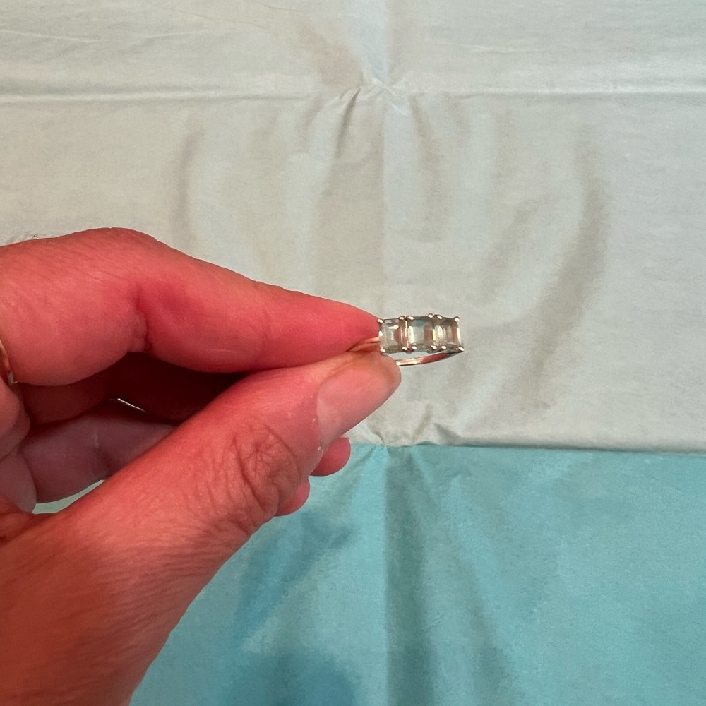 Carrie Elizabeth Sterling Silver Deco Emerald Cut Ring in Mint
Kyanite Sm Sz 6 - Picture 5 of 10